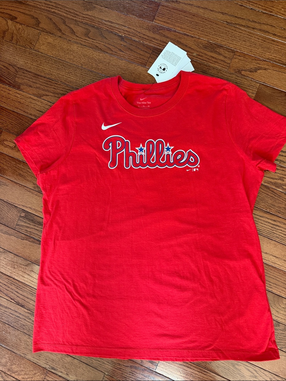 NWT Nike Philadelphia Phillies Trea Turner #7 Women's XL Player Tee - Red